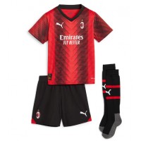 Camiseta AC Milan Davide Calabria #2 Primera Equipación Replica 2023-24 para niños mangas cortas (+ Pantalones cortos)